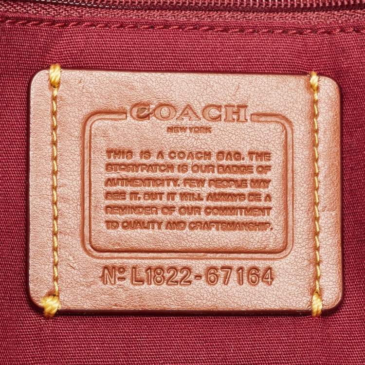 Pre Owned Coach Beige/Brown Signature Coated Canvas and Leather Floral Prairie Satchel