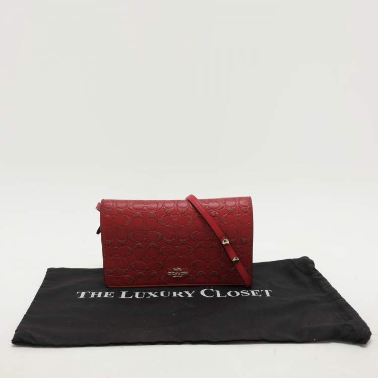 Pre Owned Coach Red Leather Hayden Crossbody Bag