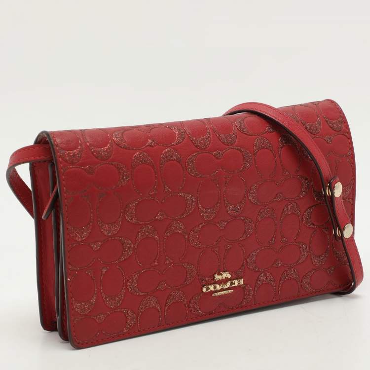 Pre Owned Coach Red Leather Hayden Crossbody Bag