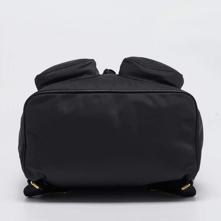 Pre Owned Coach Black Nylon and Leather Cargo Vintage Rose Print Interior Backpack