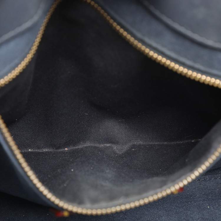 Pre Owned Coach Navy Blue Canvas and Leather Field Tote 30