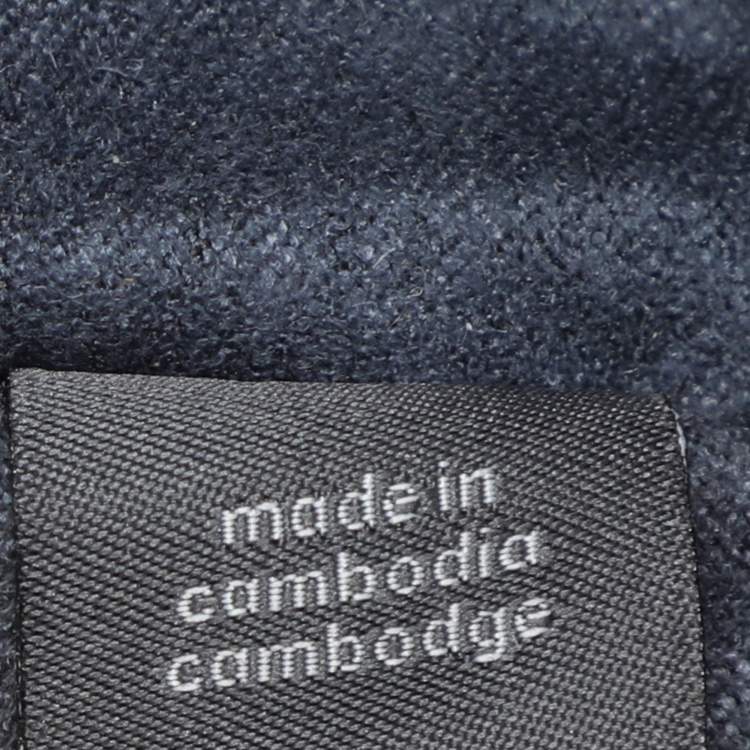 Pre Owned Coach Navy Blue Canvas and Leather Field Tote 30