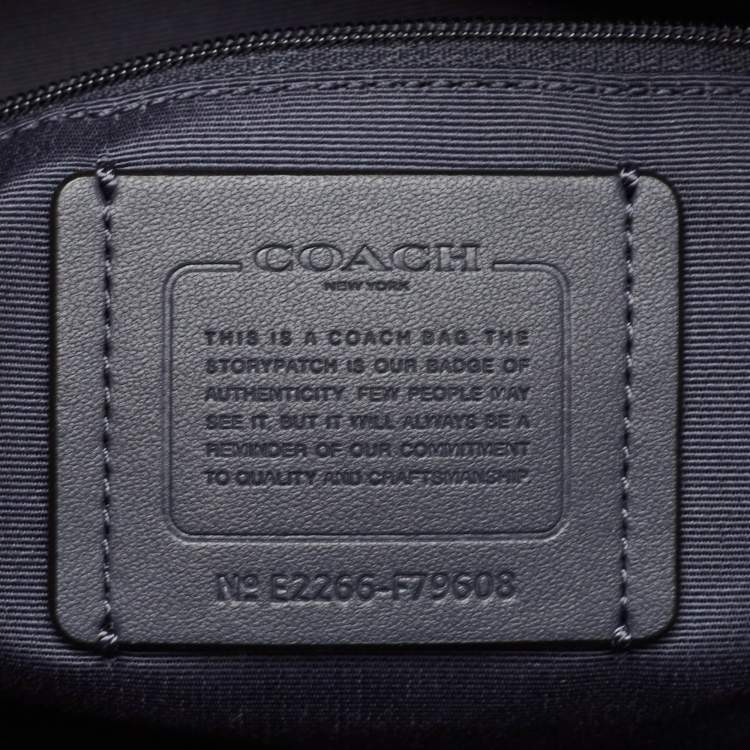 Pre Owned Coach Navy Blue Leather Gallery Tote