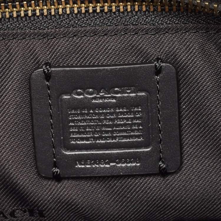 Pre Owned Coach Black/Brown Signature Coated Canvas and Leather Dreamer Embellished Satchel