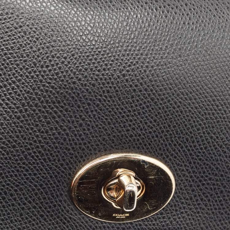 Pre Owned Coach Black Leather Crosstown Turnlock Crossbody Bag