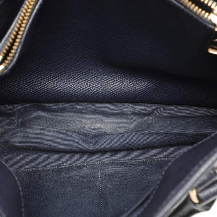 Pre Owned Coach Navy Blue Leather Margot Satchel