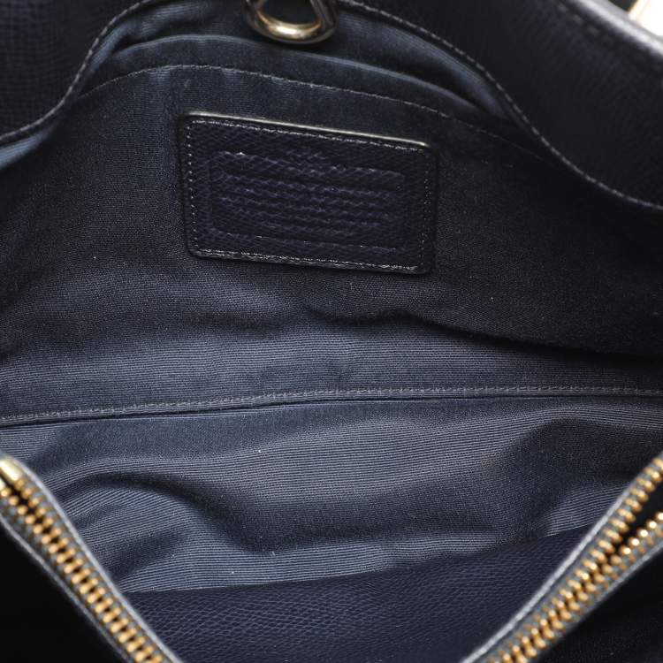 Pre Owned Coach Navy Blue Leather Margot Satchel