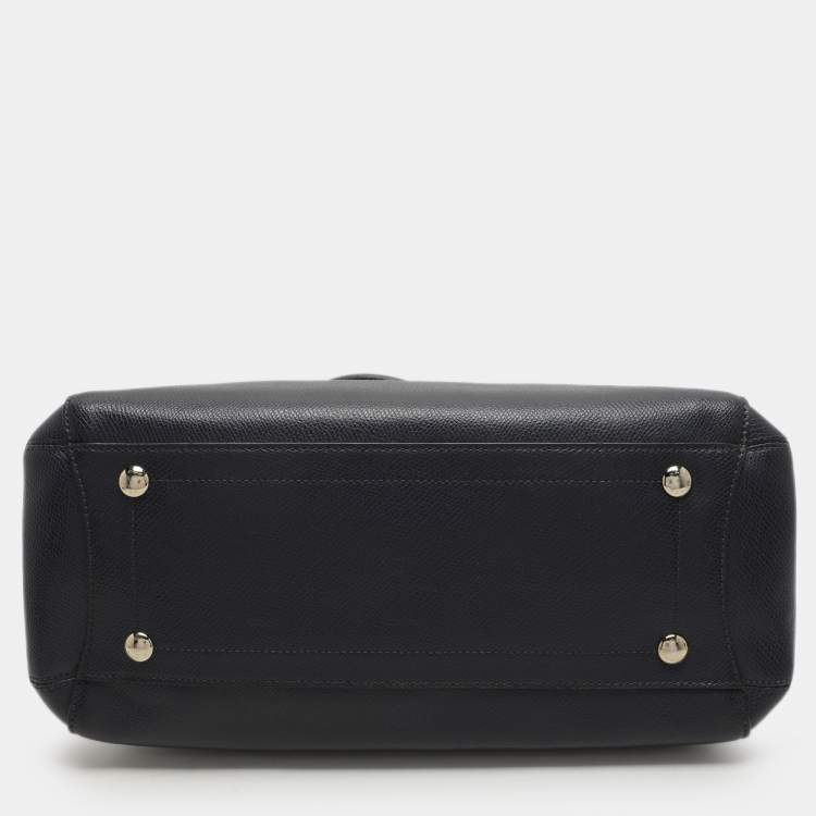 Pre Owned Coach Navy Blue Leather Margot Satchel
