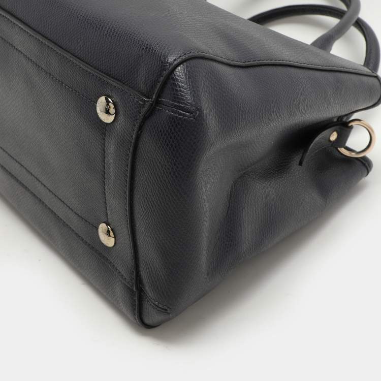 Pre Owned Coach Navy Blue Leather Margot Satchel