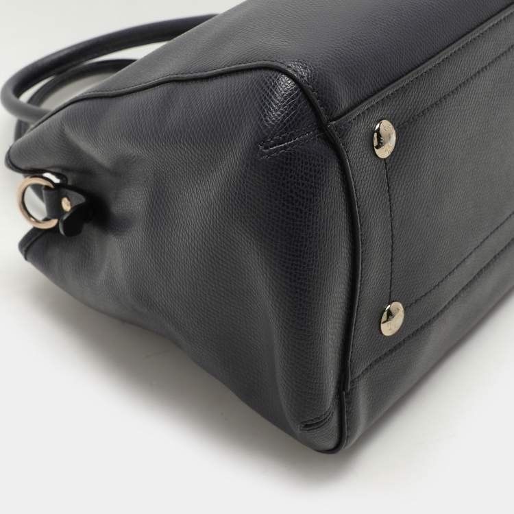Pre Owned Coach Navy Blue Leather Margot Satchel