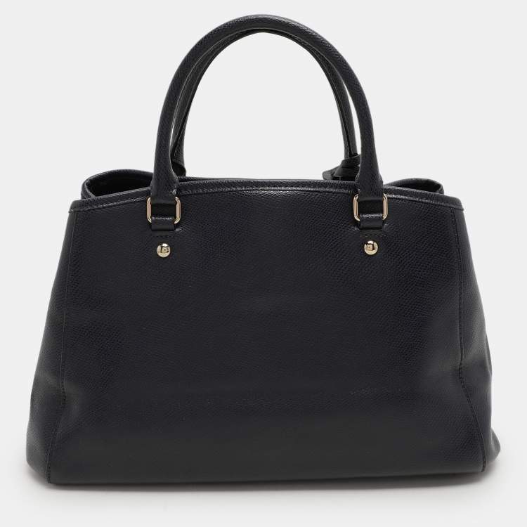 Pre Owned Coach Navy Blue Leather Margot Satchel