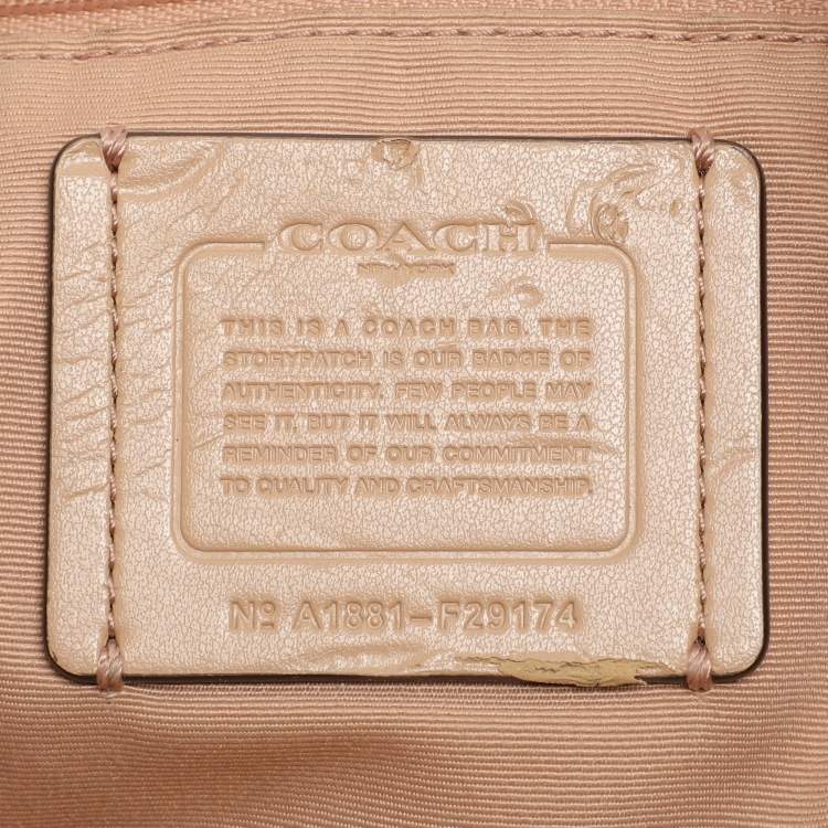 Pre Owned Coach Beige Leather Lexy Tote
