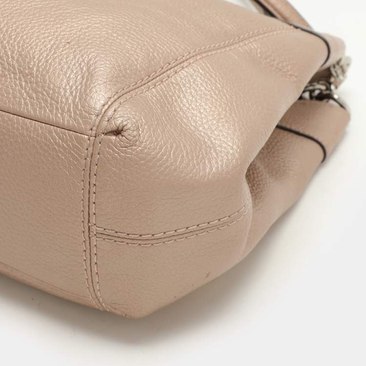 Pre Owned Coach Beige Leather Lexy Tote