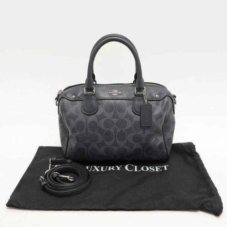 Pre Owned Coach Black Leather Mini Bennett Satchel