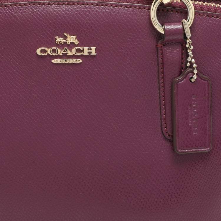 Pre Owned Coach Purple Leather Christie Carryall Tote