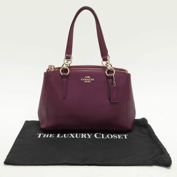 Pre Owned Coach Purple Leather Christie Carryall Tote