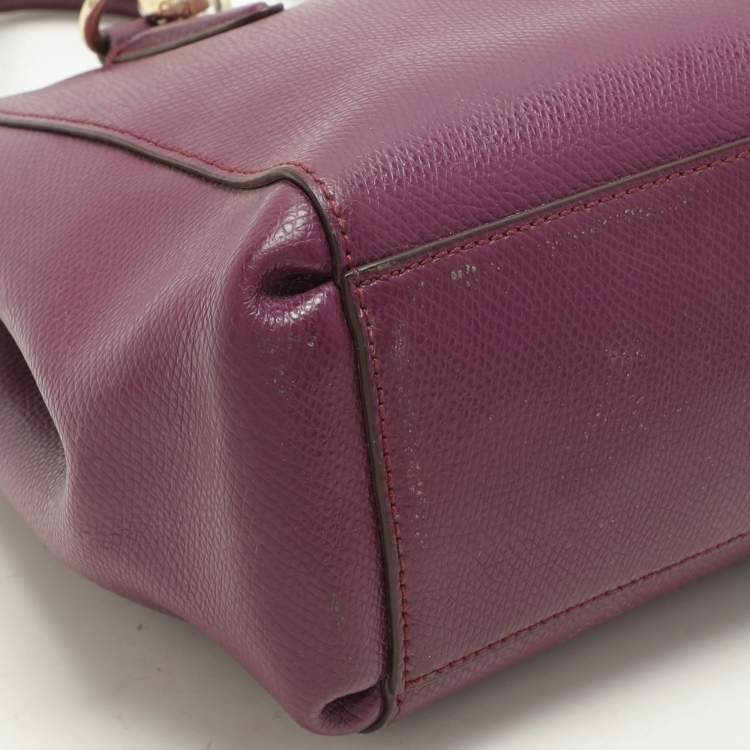 Pre Owned Coach Purple Leather Christie Carryall Tote