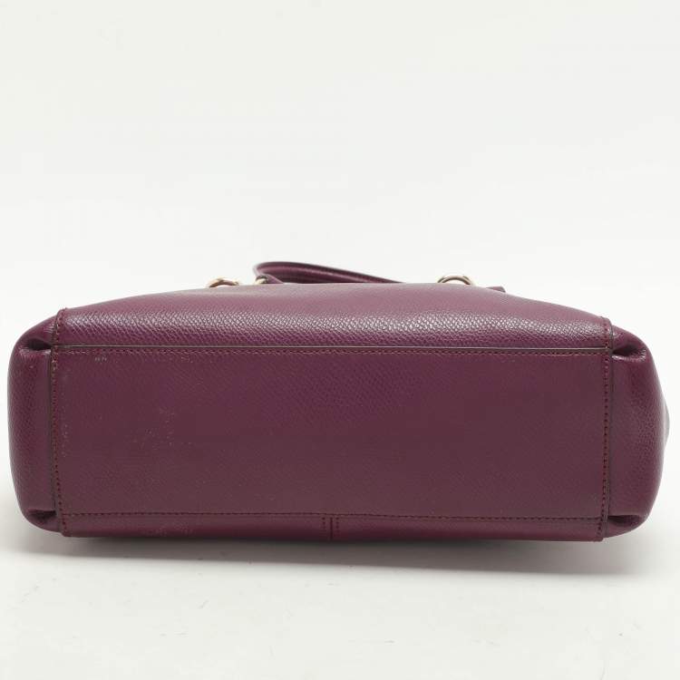 Pre Owned Coach Purple Leather Christie Carryall Tote