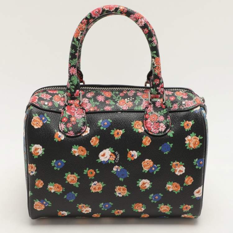 Pre Owned Coach Multicolor Floral Print Coated Canvas Mini Bennett Satchel
