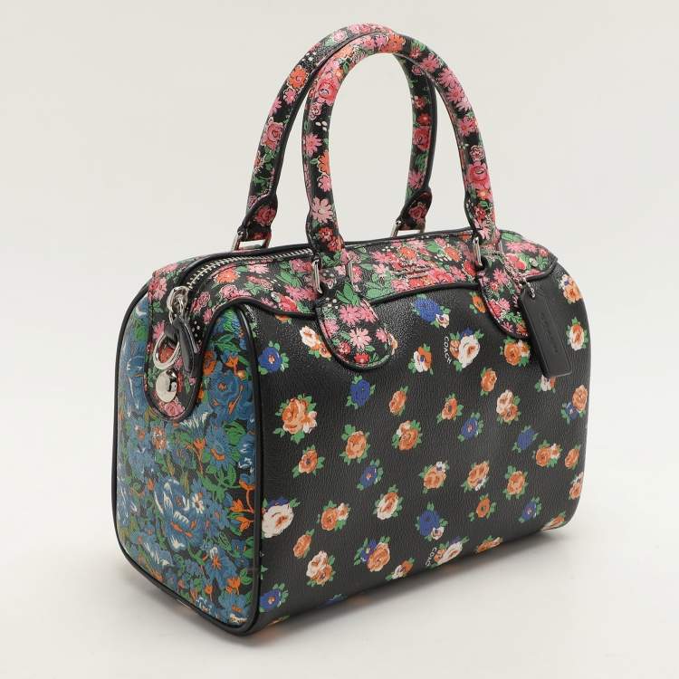 Pre Owned Coach Multicolor Floral Print Coated Canvas Mini Bennett Satchel