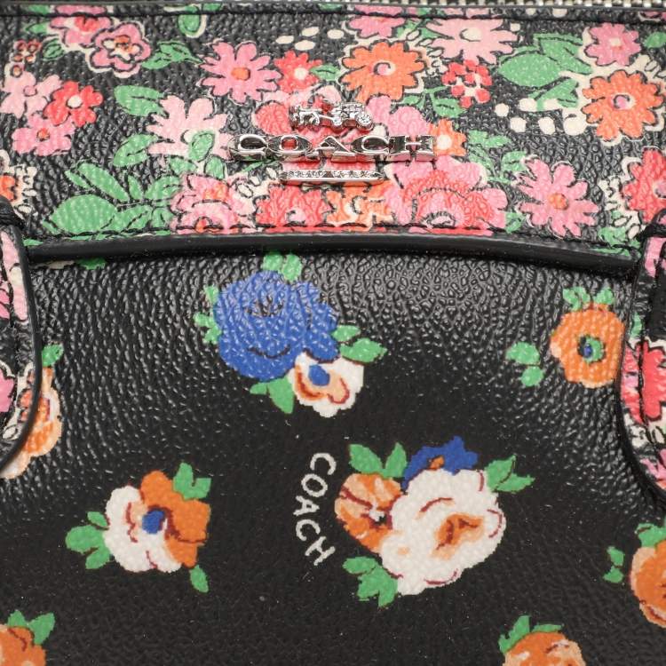 Pre Owned Coach Multicolor Floral Print Coated Canvas Mini Bennett Satchel