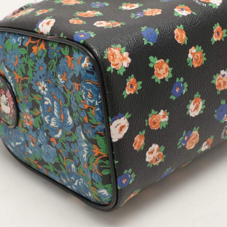 Pre Owned Coach Multicolor Floral Print Coated Canvas Mini Bennett Satchel