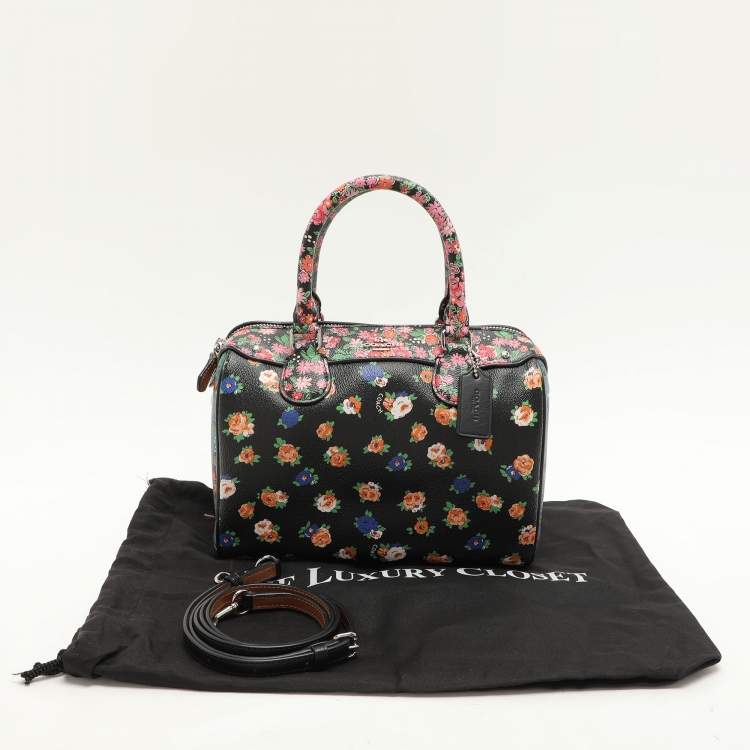 Pre Owned Coach Multicolor Floral Print Coated Canvas Mini Bennett Satchel