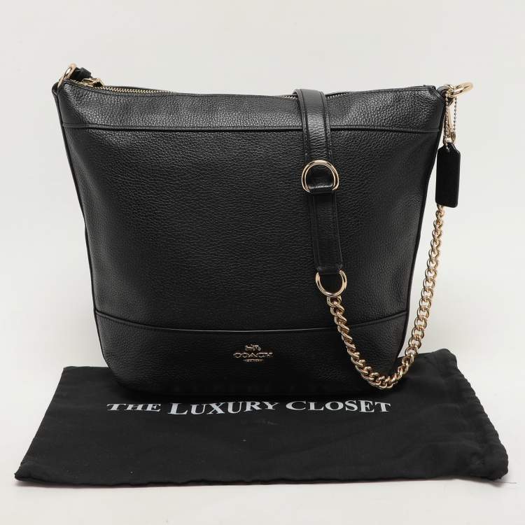 Pre Owned Coach Black Leather Crossbody Bag