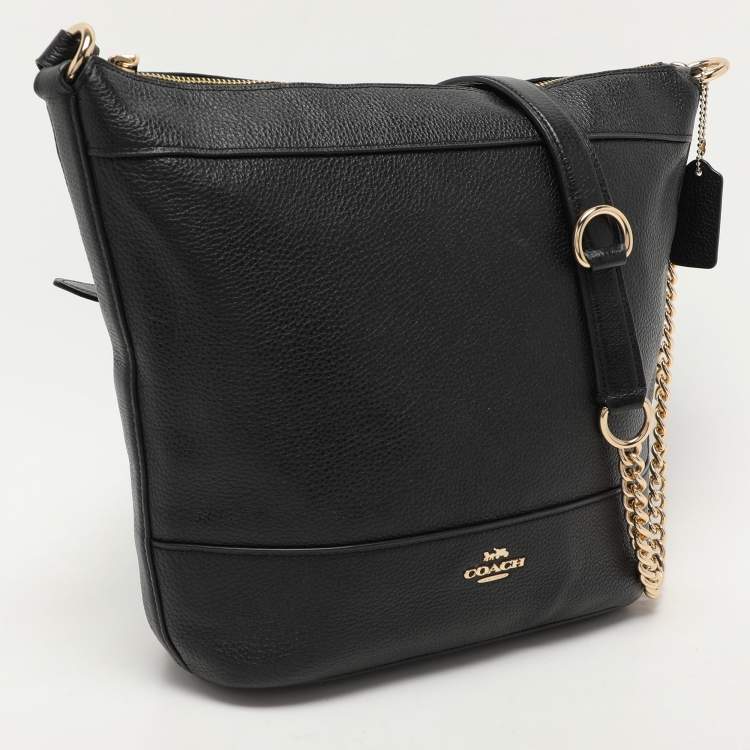 Pre Owned Coach Black Leather Crossbody Bag