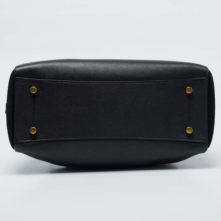 Pre Owned Coach Black Leather and Suede Lora Carryall Satchel