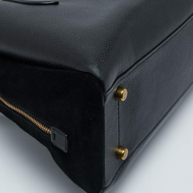 Pre Owned Coach Black Leather and Suede Lora Carryall Satchel