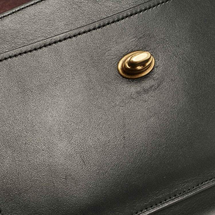Pre Owned Coach Black Leather Parker Chain Flap Shoulder Bag