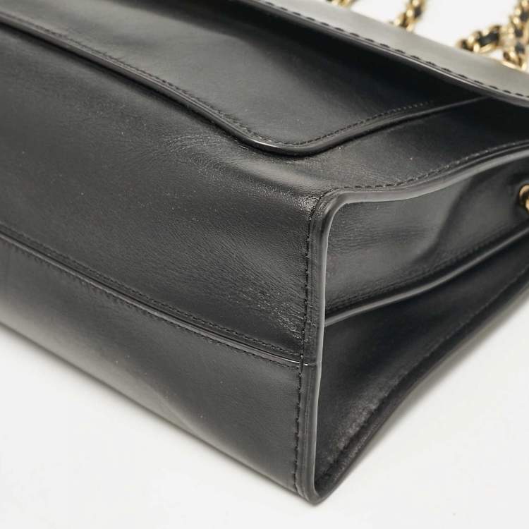 Pre Owned Coach Black Leather Parker Chain Flap Shoulder Bag