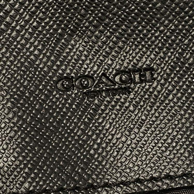 Pre Owned Coach Black Signature Coated Canvas Peyton Continental Wallet