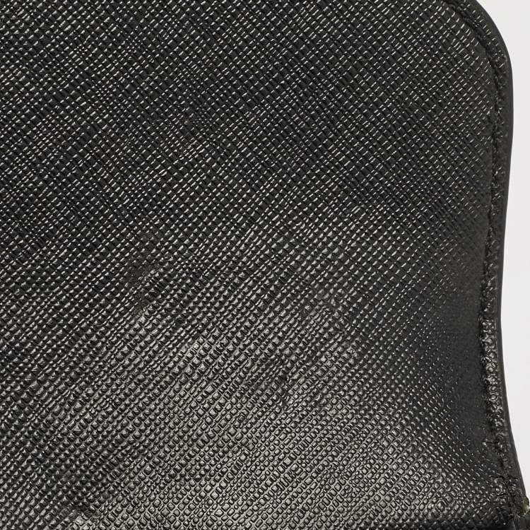Pre Owned Coach Black Signature Coated Canvas Peyton Continental Wallet
