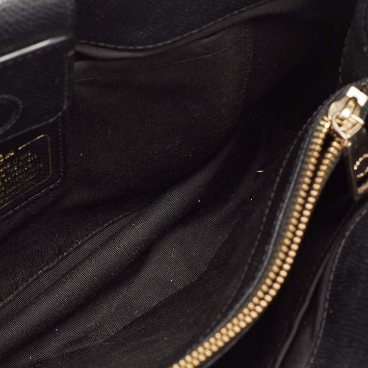 Pre Owned Coach Metallic/Black Leather Margot Carryall Satchel