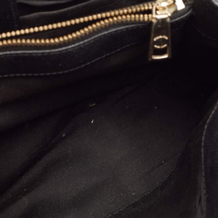 Pre Owned Coach Metallic/Black Leather Margot Carryall Satchel