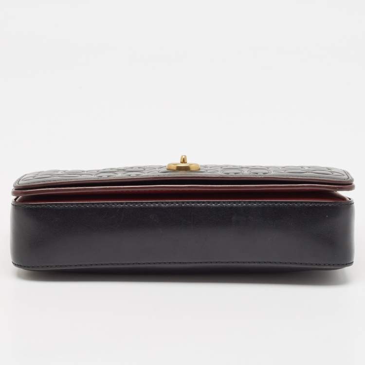 Pre Owned Coach Black Monogram Leather Dinky Crossbody Bag