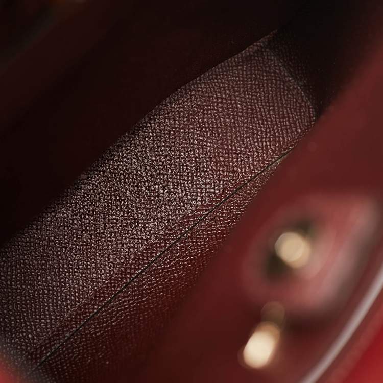 Pre Owned Coach Red/Brown Signature Coated Canvas and Leather Small Town Bucket Bag