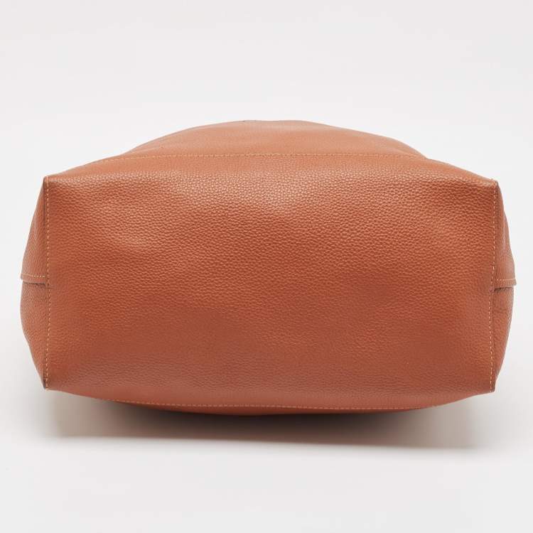 Pre Owned Coach Brown Leather Perforated Logo Kia Shopper Tote