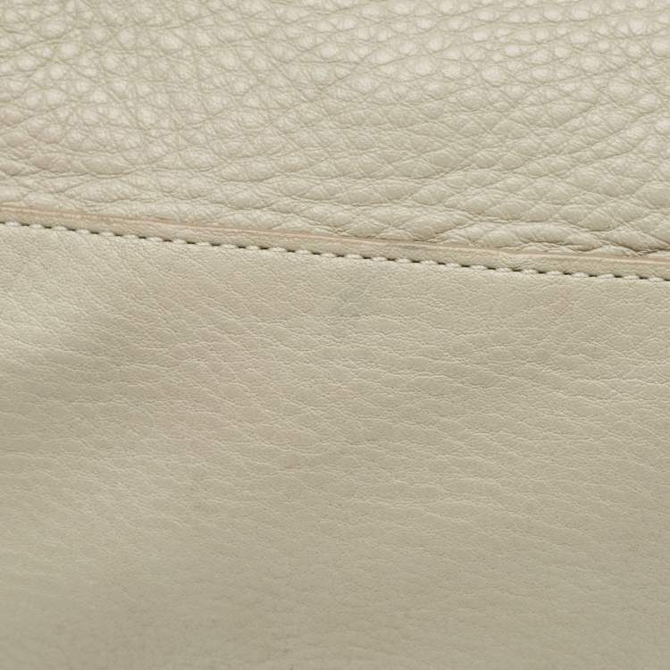 Pre Owned Coach Grey Leather Front Pocket Tote