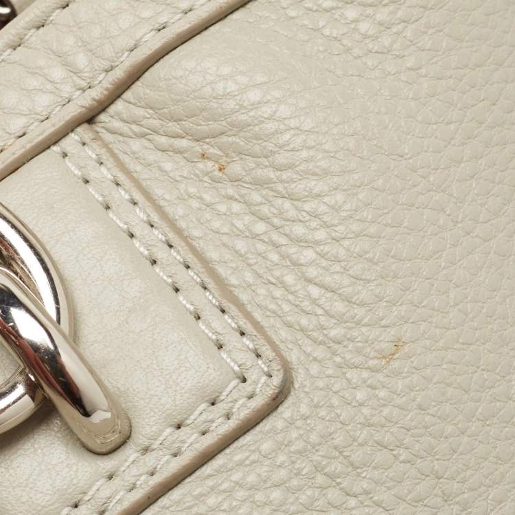 Pre Owned Coach Grey Leather Front Pocket Tote