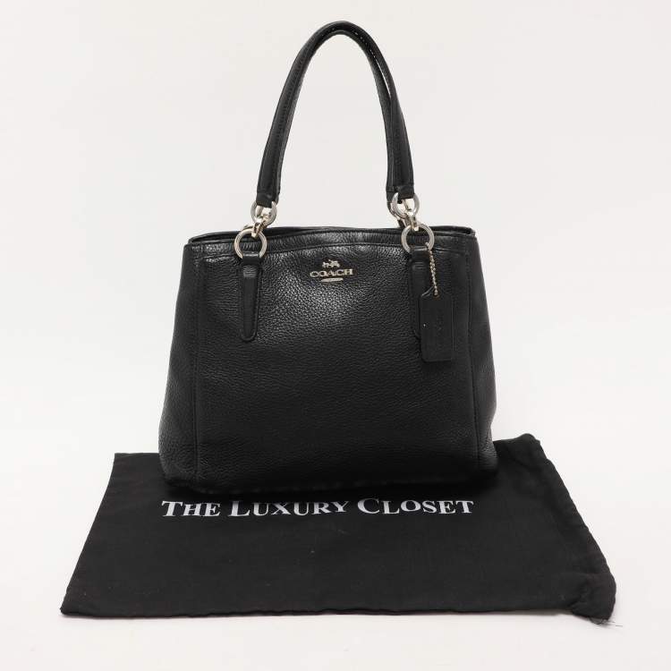 Pre Owned Coach Black Leather Christie Carryall Satchel