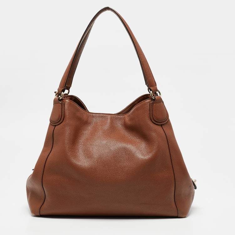 Pre Owned Coach Brown Leather Edie Shoulder Bag