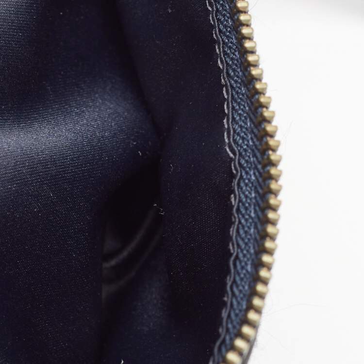 Pre Owned Coach Navy Blue Tweed and Leather Chelsea Turnlock Shoulder Bag