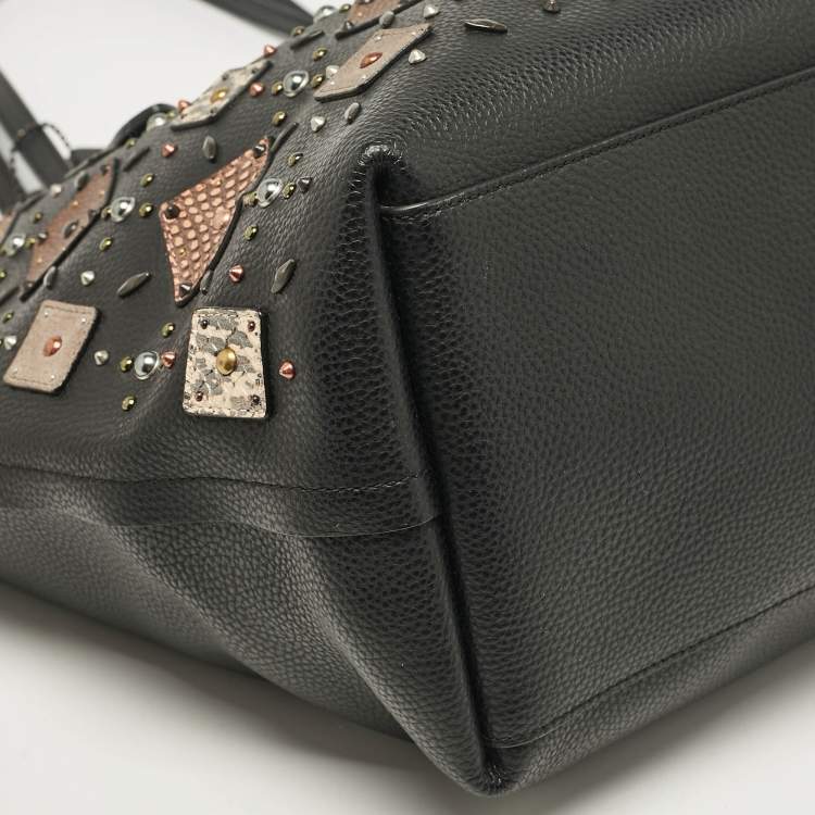 Pre Owned Coach Black Leather Upcrafted Market Tote