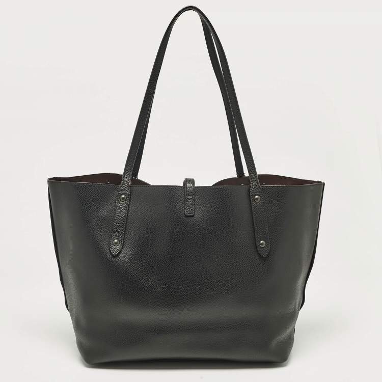 Pre Owned Coach Black Leather Upcrafted Market Tote