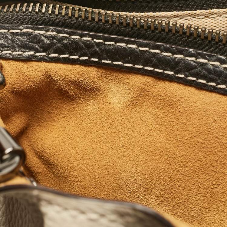 Pre Owned Coach White/Black Leather Rogue Tote
