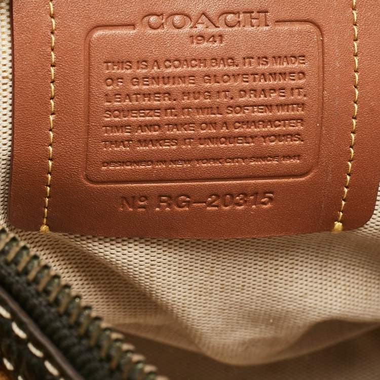 Pre Owned Coach White/Black Leather Rogue Tote