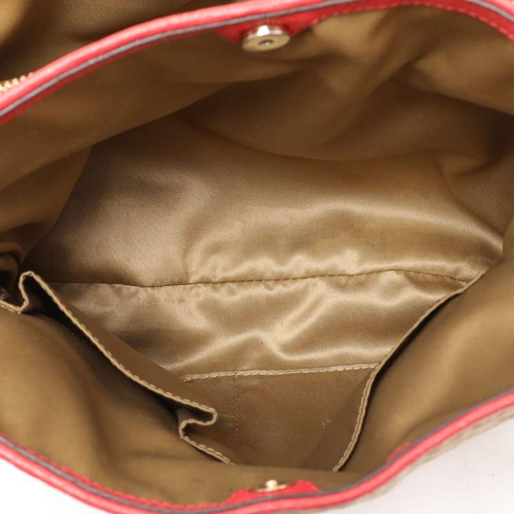 Pre Owned Coach Beige Coach Op Art Canvas and Leather Madison Phoebe Shoulder Bag